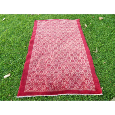 Vintage Turkish Soft Wool Floral Tulu Rug 3'10" X 5'11"