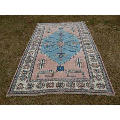 Mid-Century Vintage Handmade Turkish Kars Rug 5'4'' x 7'9''
