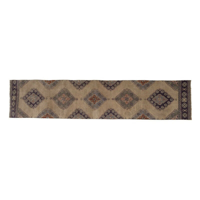 Oushak Runner Turkish Hand Knotted Distressed Rug 2'6" X 11'5"