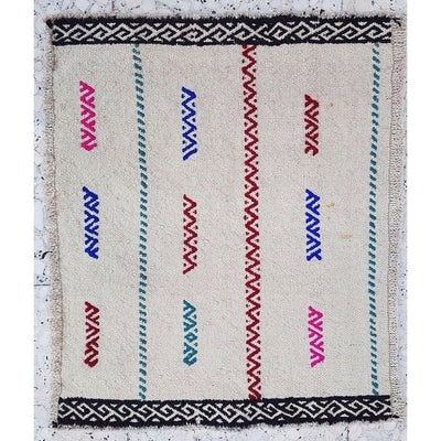 Old Traditional Turkish Oriental Hand Made Wool Small Kilim Rug Mat 17'' X 22''