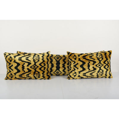 Handmade Tiger Design Ikat Velvet Bedding Pillow