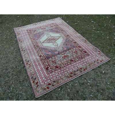 Vintage Turkish Kars Rug with Mid-Century Modern Style 4'5'' x 6'