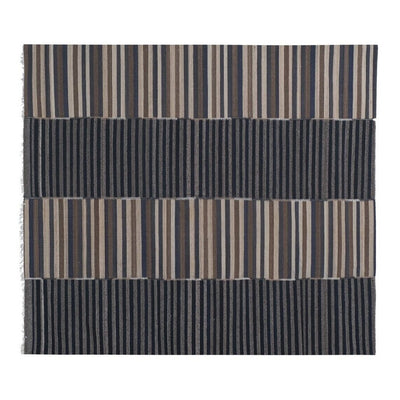 Large Striped Wool Kilim From Central Anatolia, Mid-20th Century