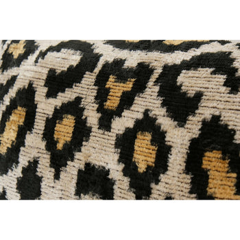 10" x 14" Leopard Ikat Velvet Pillow, Silk Lumbar Cushion Cover