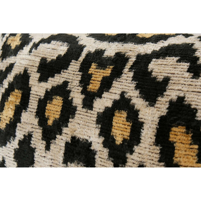 10" x 14" Leopard Ikat Velvet Pillow, Silk Lumbar Cushion Cover