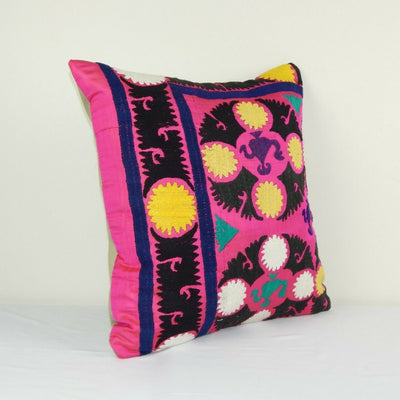Suzani Pillow Cases Fashioned From a Vintage Suzani, Vintage Pillow 18" X 18"