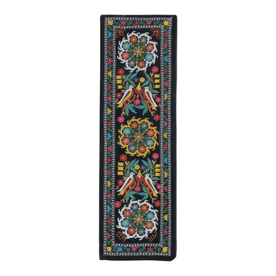 Colorful Velvet Suzani Animal Table Runner, Handmade Decorative Uzbek Fabric,