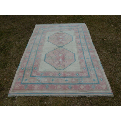 Vintage Large Turkish Kars Rug - Dining Room Carpet 4'11'' x 6'9''