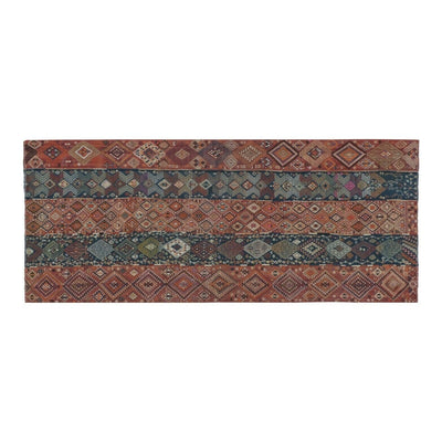 1970s Vintage Turkish Cicim Embroidered Kilim Rug 5'1" X 12'4"
