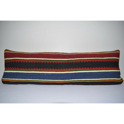 16" X 48" Turkish Kilim Pillow Rug, Huge Bolster Pillow