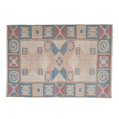 Hand Knotted Contemporary Large Turkish Oushak Rug with Mid-Century 5'9" X 8'3"