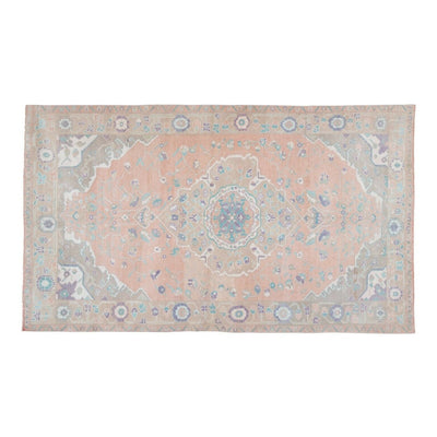 Handwoven Large Entryway Carpet from Turkey, Wool Faded Turkish Oushak Rugs