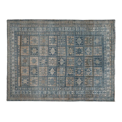 19th Century Shabby Chic Geometric Tribal Antique Caucasian Rug 7'3'' x 9'10''