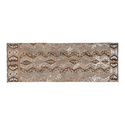 Turkish Geometric Pastel Kilim Runner Rug - Anatolian Organic Rug 2'10" X 7'1"