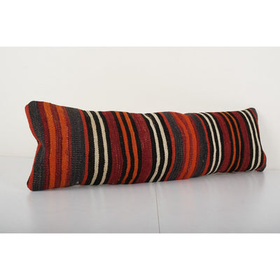 Vintage Turkish Handwoven Unique Striped Kilim Pillow Cover, Boho Pillow Cover
