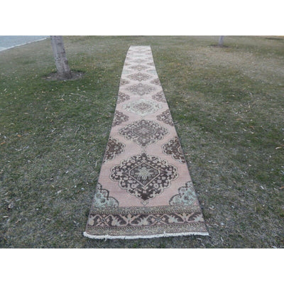 Oversized Vintage Turkish Oushak Extra Long Runner With Mid Century Modern Style