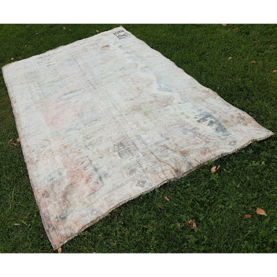 1970s Vintage Large Oushak Turkish Rug With Modern Design in Muted Warm Colors