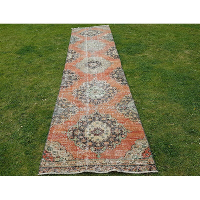 Long and Narrow Handmade Staircase Turkish Wool Runner 2'11" X 12'10"