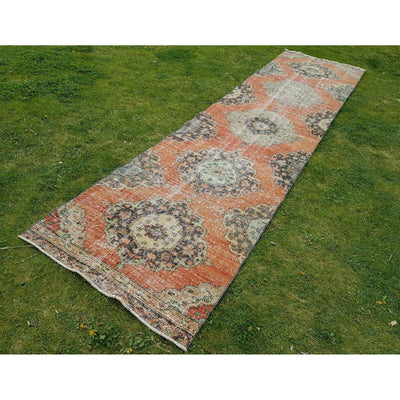 Long and Narrow Handmade Staircase Turkish Wool Runner 2'11" X 12'10"