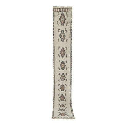 Mid Century Turkish Long Kilim Runner with Modern Design 1'11'' x 13'8''