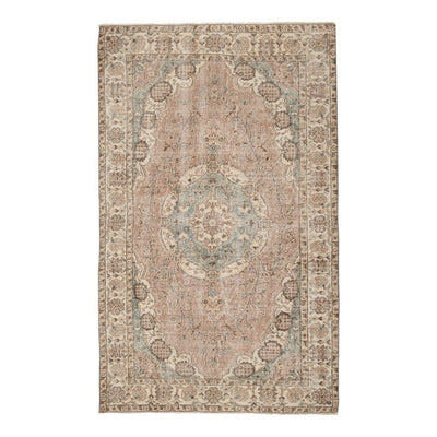 Distressed Turkish Sparta Rug With Floral Pattern 5'3" X 8'5"
