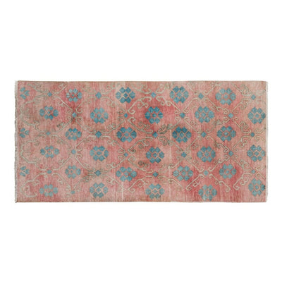 Mid-20th Century Watermelon Handmade Turkish Anatolian Runner 4'8" X 9'1"