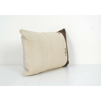 Organic Striped Kilim Lumbar Pillow Cover, Unique Patterned Organic Throw Lumbar