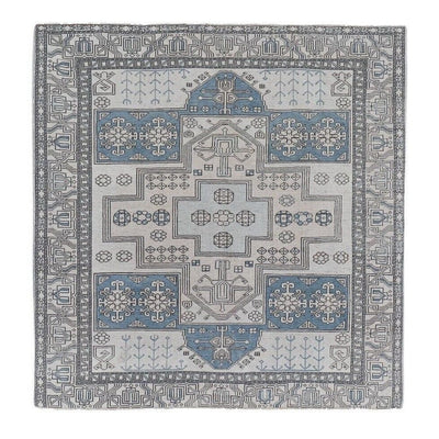 Vintage Square Turkish Kars Rug - Dining Room Carpet 6'9'' X 6'9''