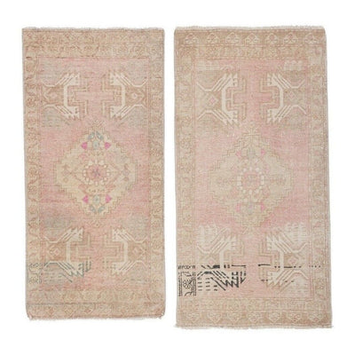 Vintage Faded Turkish Small Rug Carpet - Kitchen Rug