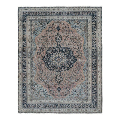 Blue Colors Distressed Oversized Rug, Wool Rug, Oriental Turkey Oushak Carpet