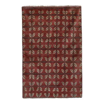 Vintage Anatolian Oushak Kars Handwoven Distressed Ushak Area Rug 4'8'' x 6'9''