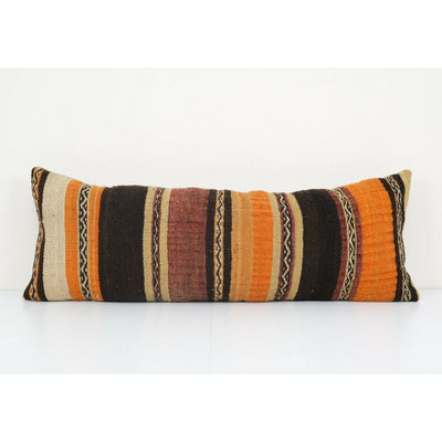 14" x 40" Queen Boho Bedding Kilim Pillow Cover, Boho Design Farmhouse Decor