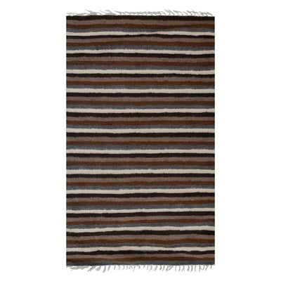 1970s Vintage Goat Hair Turkish Kilim Blanket Rug 3'12" X 6'5"