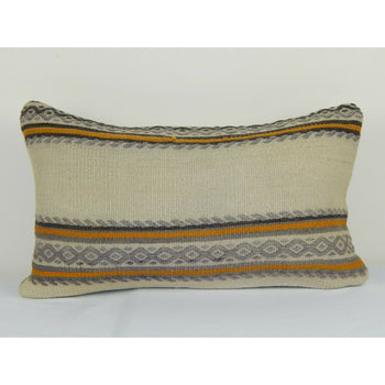 12" X 20" Turkish Kilim Pillow, Throw Pillow, Turkey Pillow, Boho Couch Pillow
