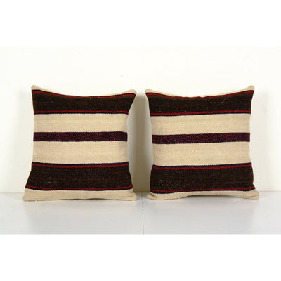 Ethnic Striped Turkish Square Kilim Pillow Cover