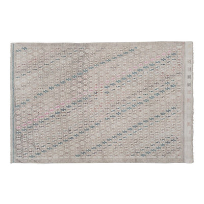 Handwoven Pastel Color Diamond Pattern Turkish Kilim Rug
