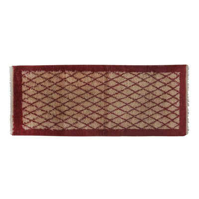 Vintage Organic Woon Brown Angora Mohair Tulu Rug Runner 2.8 x 6.8 Ft