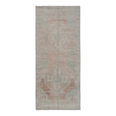 Vintage Faded Early 20th Century Handmade Turkish Oushak Runner 5'7" X 12'12"