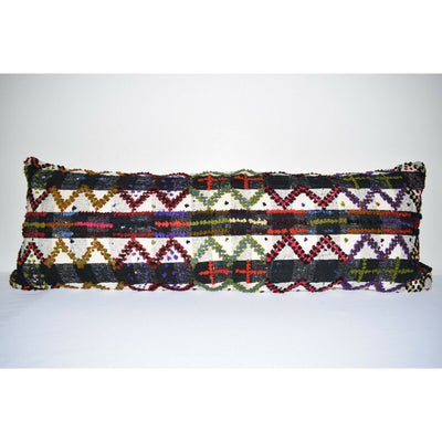 Long Anatolian Shaggy Pillow Cover, Tribal Artisan Cushion 16" X 45''