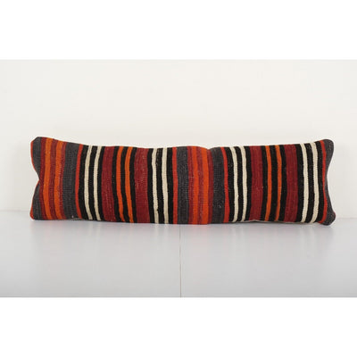 Vintage Turkish Handwoven Unique Striped Kilim Pillow Cover, Boho Pillow Cover