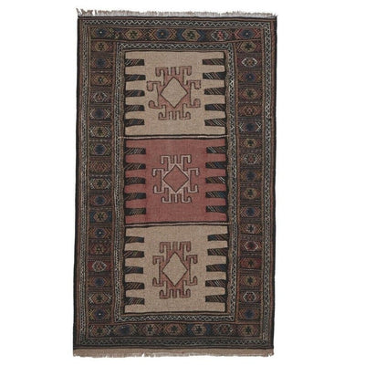 Handwoven Tribal Embroidery Tapestry Kelim, Wall Hanging Rug 3'2'' x 5'6''