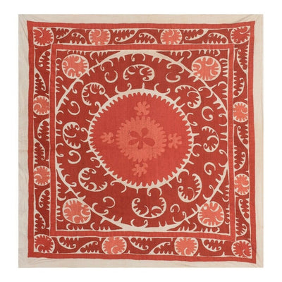 Suzani Uzbek embroidery, Uzbek Wall Hanging Decor 4'8" x 4'11"