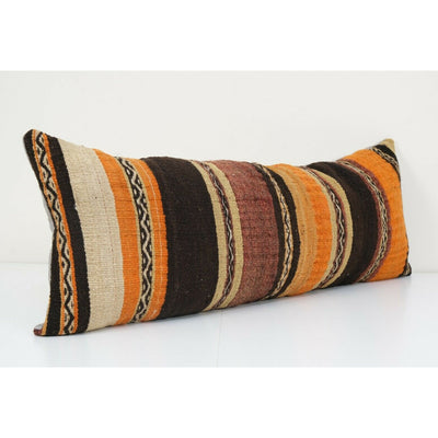 14" x 40" Queen Boho Bedding Kilim Pillow Cover, Boho Design Farmhouse Decor