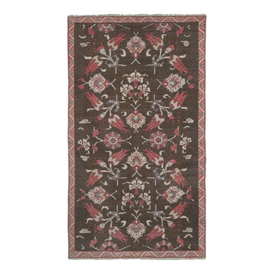 Southwest Wool Rug, Oriental Turkey Oushak Rug with Floral Pattern 4'11" X 8'5"