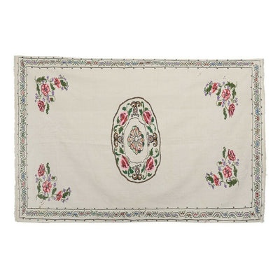 Vintage Turkish Floral Aubusson Style Kilim Rug - Handmade Designer Carpet