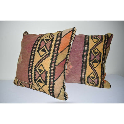 18" X 18" Pair Turkish Kilim Pillow Cover