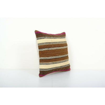 Anatolian Wool Lumbar Kilim pillow cover Sofa Rug Pillow Cover 14" x 16"