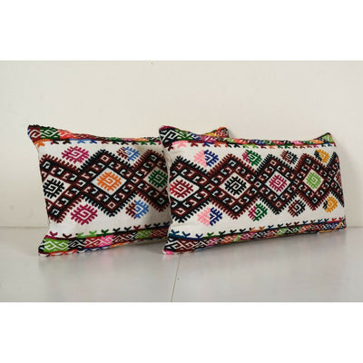 Ethnic Designer Lumbar Kilim Pillow Cover from Anatolian, Bohemian House Decor