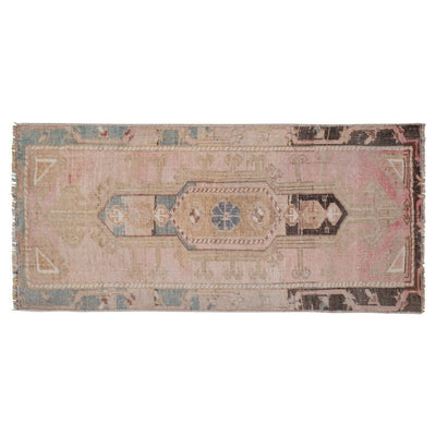 Distressed Small Turkish Oushak Rug - Doormat 1'8" X 3'4"
