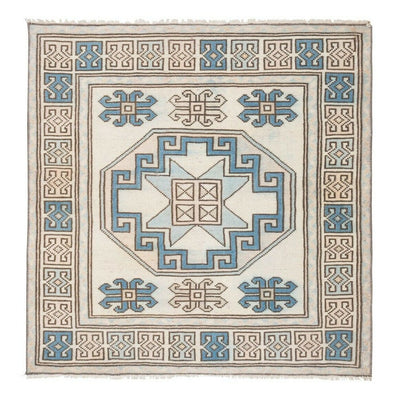 Vintage Square Turkish Kars Rug - Door Mat Carpet 3'8" X 3'10"